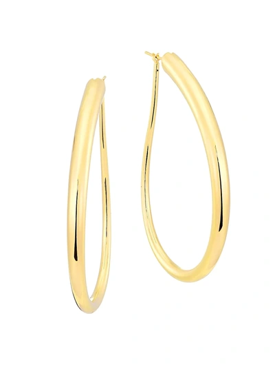 Shop Alberto Milani Women's Millennia 18k Gold Oblong Hoop Earrings