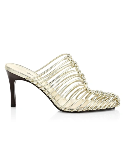 Shop 3.1 Phillip Lim / フィリップ リム Sabrina Cage Metallic Leather Mules In Gold