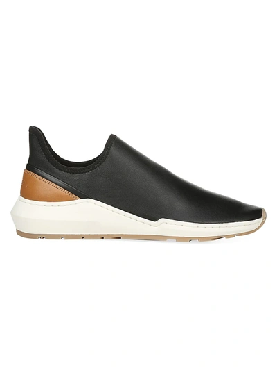 Shop Vince Women's Marlon Leather Slip-on Sneakers In Black