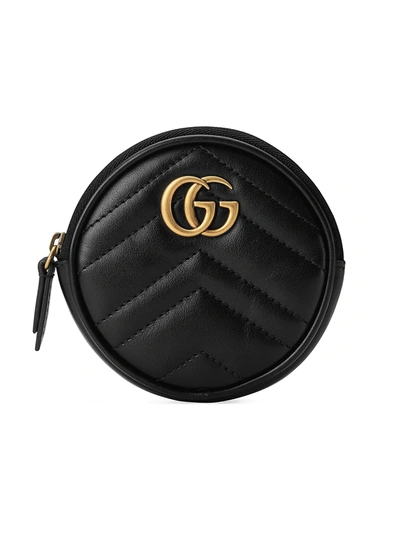 Shop Gucci Women's Gg Marmont Coin Purse In Black