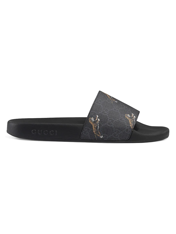 pursuit tiger print slide sandal
