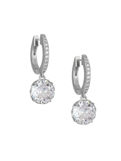 Shop Kate Spade Women's That Sparkle Pave Huggie Hoop Earrings In Clear Silver