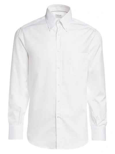 Shop Brunello Cucinelli Men's Basic-fit Shirt In White