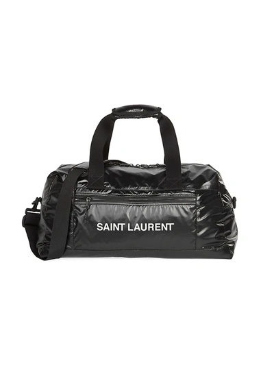 Shop Saint Laurent Sport Duffel Bag In Black Argento