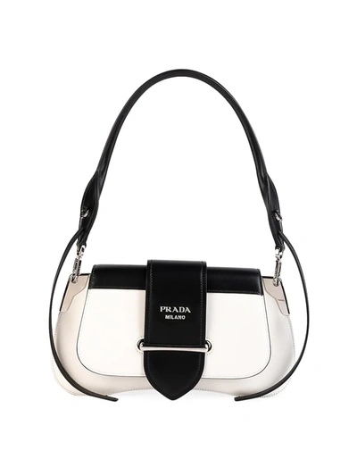 Shop Prada Women's Sidonie Leather Shoulder Bag In White