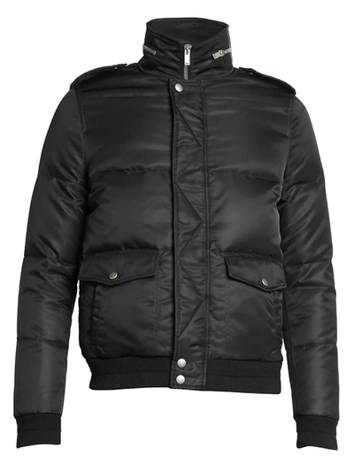 Shop Saint Laurent Men's Aviator Down Puffer Jacket In Black