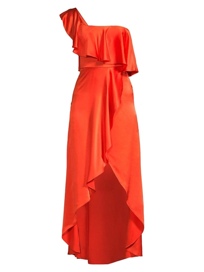 Shop Alexis Women's Ruffled Silk High-low Dress In Red