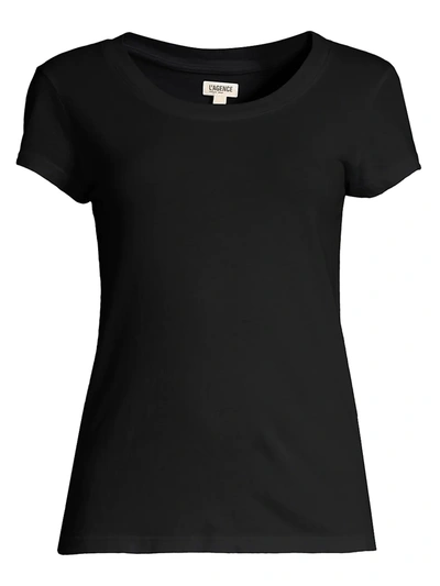 Shop L Agence Women's Cory High-low Tee In Black