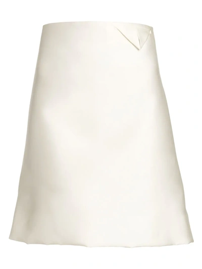 Shop Bottega Veneta Women's Scuba Duchesse A-line Skirt In White