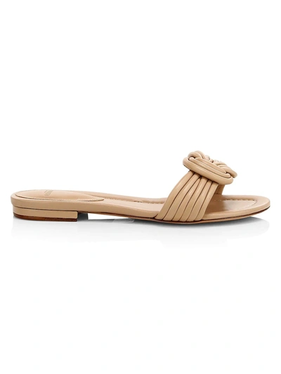 Shop Alexandre Birman Vicky Knotted Flat Leather Sandals