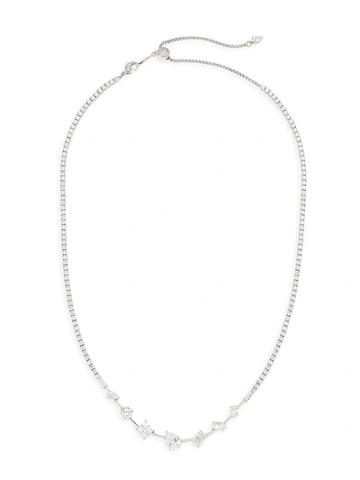 Shop Adriana Orsini Women's Tivoli Rodium-plated Silver & Cubic Zirconia Necklace In Rhodium