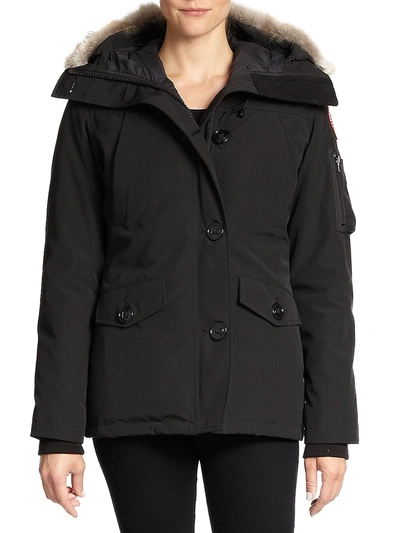 Shop Canada Goose Women's Montebello Fur-trim Down Parka In Black