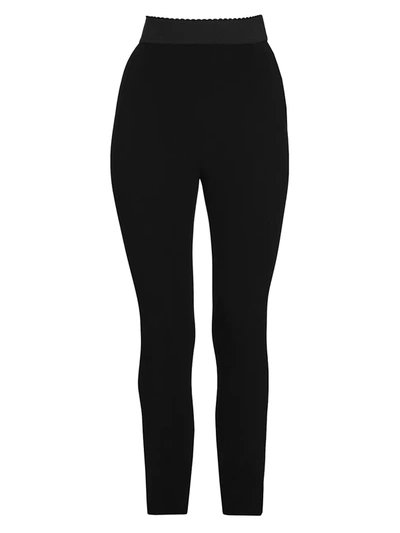 Shop Dolce & Gabbana Stretch Cady Leggings In Black