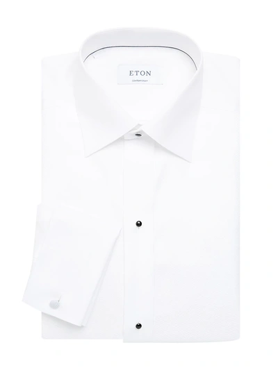 Shop Eton Men's Contemporary-fit Textured Bib-front Dress Shirt In White