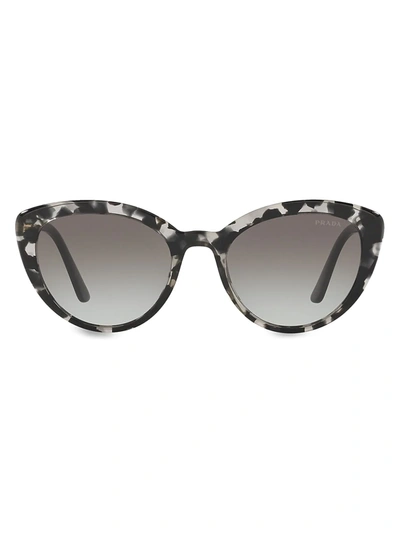 Shop Prada Women's 54mm Cat Eye Sunglasses In Grey Havana