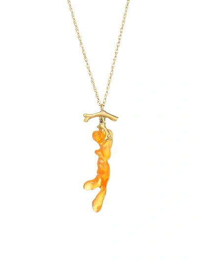 Shop Annette Ferdinandsen Women's Organic 18k Yellow Gold & Orange Jelly Opal Necklace