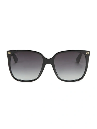 Shop Gucci 57mm Square Sunglasses In Black