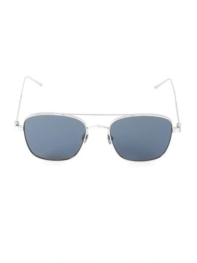 Shop Cartier Men's 55mm Aviator Sunglasses In Silver