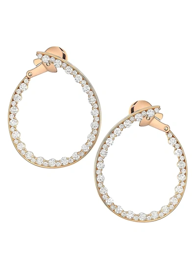 Shop Plevé Women's Statement 18k Rose Gold Diamond Forward-facing Large Hoop Earrings