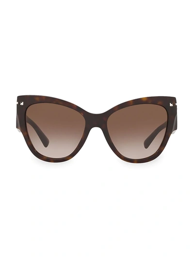 Shop Valentino Legacy 55mm Oblong Cateye Sunglasses In Brown
