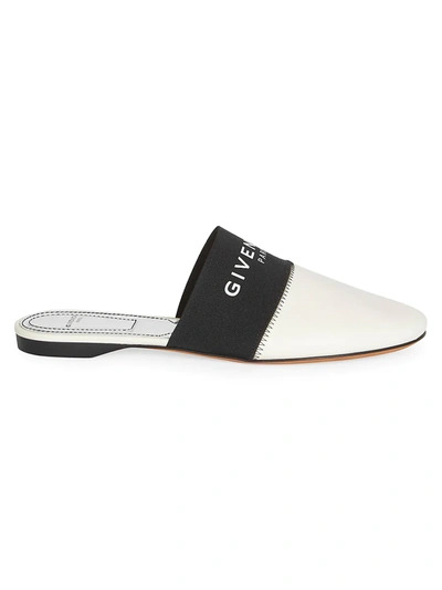 Shop Givenchy Bedford Flat Leather Mules In Beige