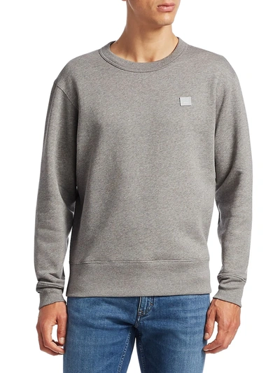 Shop Acne Studios Men's Fairview Face Sweatshirt In Grey Melange