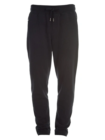 Shop Dolce & Gabbana Men's Plaque Cotton Sweatpants In Black