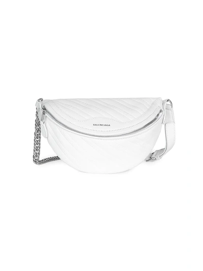 Shop Balenciaga Women's Xxs Souvenir Quilted Leather Belt Bag In White