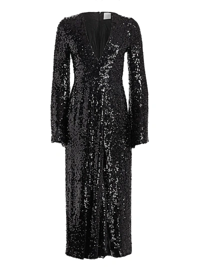 Shop Galvan Moonlight Sequined Cocktail Dress In Black