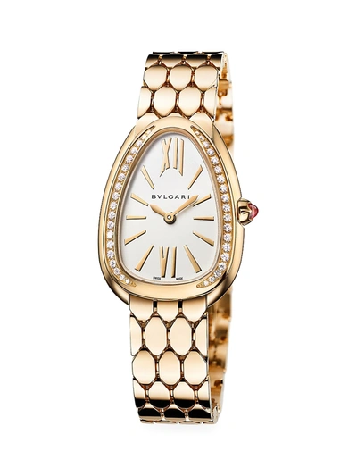 Shop Bvlgari Women's Serpenti Seduttori 18k Yellow Gold & Diamond Bracelet Watch