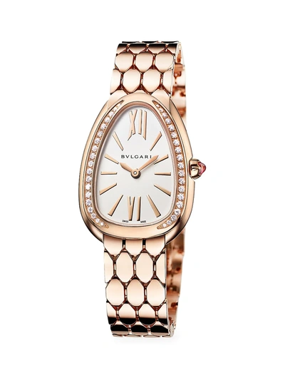 Shop Bvlgari Women's Serpenti Seduttori 18k Rose Gold & Diamond Bracelet Watch