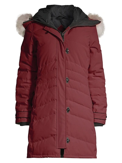 Shop Canada Goose Arctic Tech Lorette Fur-trim Down Parka In Elderberry