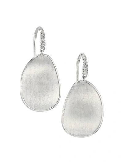 Shop Marco Bicego Lunaria 18k White Gold & Diamond Dangle Drop Earrings