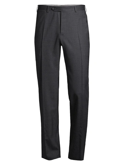 Shop Canali Modern-fit Wool Pants In Grey