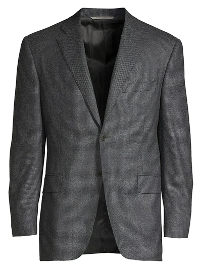 Shop Canali Men's Classic-fit Textured Wool Jacket In Grey