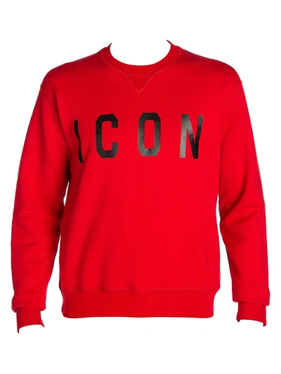 Shop Dsquared2 Cool Fit Icon Graphic Sweatshirt In Red Black