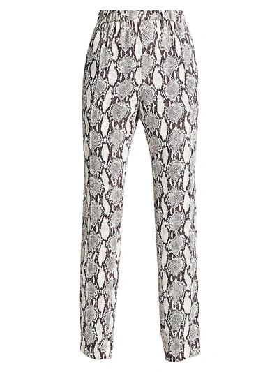 Shop A.l.c Women's Elijah Python Print Silk Pants In Nude