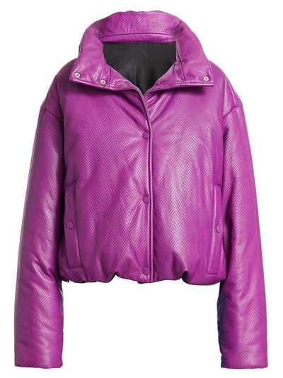 Shop Artica Arbox Women's Perforated Chevron Puffer Jacket In Violet