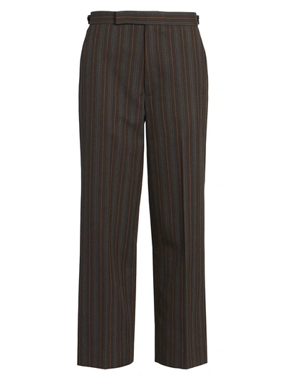Shop Runway Marc Jacobs Women's Runway Multi-stripe Straight-leg Wool Pants In Brown Multi