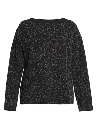 Shop Alaïa Beaded Embroidered Wool-blend Sweater In Noir