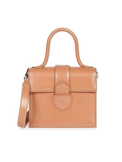 Shop Alaïa Small Leonie Leather Top Handle Bag In Sahara
