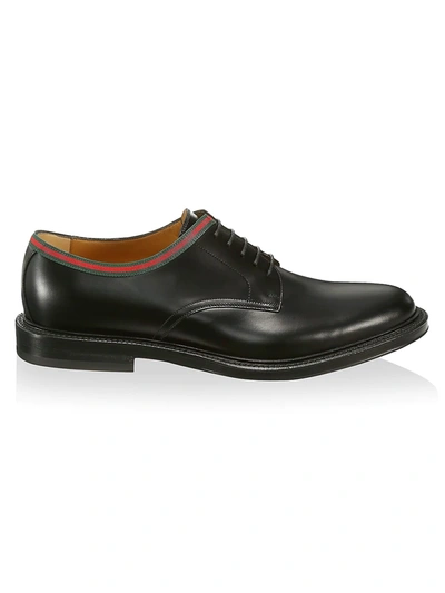 Shop Gucci Leather Lace-up In Black