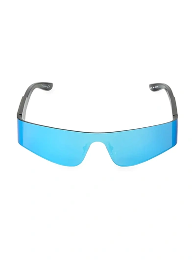 Shop Balenciaga 99mm Shield Sunglasses In Blue