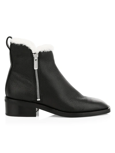 Shop 3.1 Phillip Lim / フィリップ リム Women's Alexa Shearling-lined Leather Ankle Boots In Black