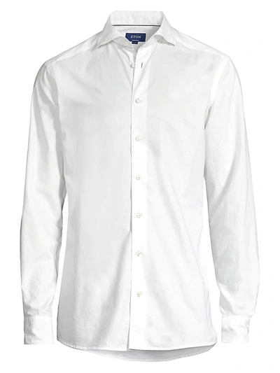 Shop Eton Men's Contemporary-fit Cotton & Silk Soft Casual Shirt In White