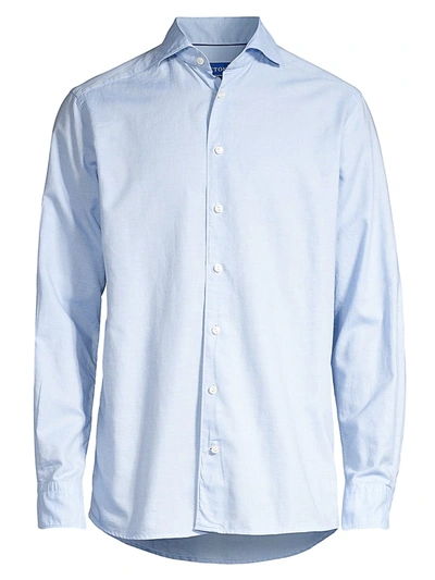 Shop Eton Men's Contemporary-fit Cotton & Silk Soft Casual Shirt In Blue