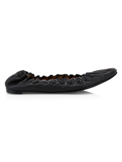 Shop See By Chloé Women's Jane Leather Ballet Flats In Nero