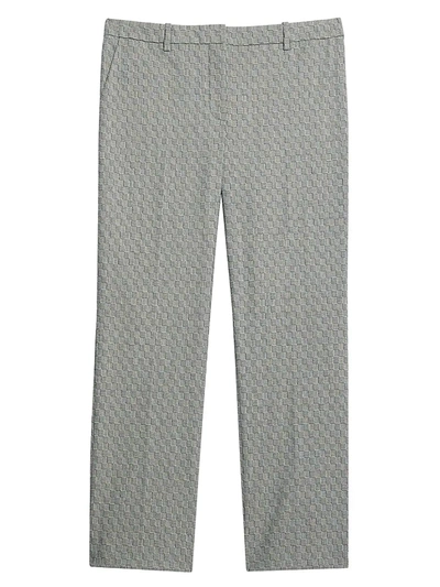 Shop Theory Optical Wool Cropped Tailered Trousers In Black Ivory
