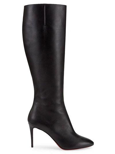 Shop Christian Louboutin Women's Eloise 85 Tall Leather Boots In Black