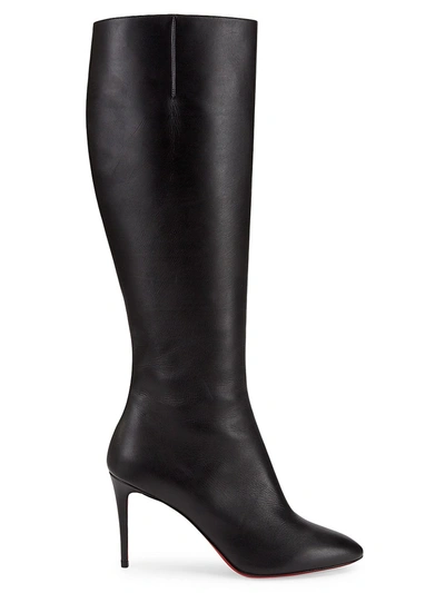 Christian Louboutin Eloise 85 Knee-high Leather Boots In Black 